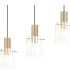 Hudson Linear Pendant 4 Light Adjustable E27 Light Gold/Frosted/Clear Wide Line Glass-8