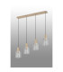 Hudson Linear Pendant 4 Light Adjustable E27 Light Gold/Frosted/Clear Wide Line Glass-9