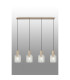 Hudson Linear Pendant 4 Light Adjustable E27 Light Gold/Frosted/Clear Wide Line Glass-10