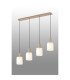 Hudson Linear Pendant 4 Light Adjustable E27 Light Gold/Gloss White Wide Line Glass-3
