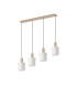 Hudson Linear Pendant 4 Light Adjustable E27 Light Gold/Gloss White Wide Line Glass-4