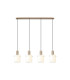 Hudson Linear Pendant 4 Light Adjustable E27 Light Gold/Gloss White Wide Line Glass-5