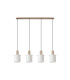 Hudson Linear Pendant 4 Light Adjustable E27 Light Gold/Gloss White Wide Line Glass-6