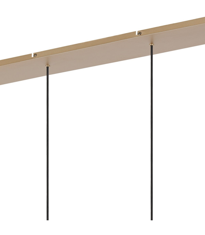 Hudson Linear Pendant 4 Light Adjustable E27 Light Gold/Gloss White Wide Line Glass-7