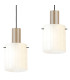 Hudson Linear Pendant 4 Light Adjustable E27 Light Gold/Gloss White Wide Line Glass-9