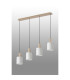 Hudson Linear Pendant 4 Light Adjustable E27 Light Gold/Gloss White Wide Line Glass-10