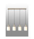 Hudson Linear Pendant 4 Light Adjustable E27 Light Gold/Gloss White Wide Line Glass-11