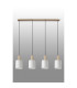 Hudson Linear Pendant 4 Light Adjustable E27 Light Gold/Gloss White Wide Line Glass-12