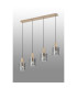 Hudson Linear Pendant 4 Light Adjustable E27 Light Gold/Smoke Wide Line Glass-3