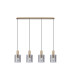 Hudson Linear Pendant 4 Light Adjustable E27 Light Gold/Smoke Wide Line Glass-5
