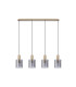 Hudson Linear Pendant 4 Light Adjustable E27 Light Gold/Smoke Wide Line Glass-6