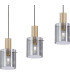 Hudson Linear Pendant 4 Light Adjustable E27 Light Gold/Smoke Wide Line Glass-8