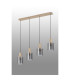 Hudson Linear Pendant 4 Light Adjustable E27 Light Gold/Smoke Wide Line Glass-9