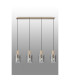 Hudson Linear Pendant 4 Light Adjustable E27 Light Gold/Smoke Wide Line Glass-10