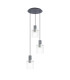 Hudson 49.5cm Round Pendant 3 Light Adjustable E27 Dark Grey/Clear Narrow Line Glass-1