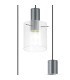 Hudson 49.5cm Round Pendant 3 Light Adjustable E27 Dark Grey/Clear Narrow Line Glass-6