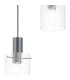 Hudson 49.5cm Round Pendant 3 Light Adjustable E27 Dark Grey/Clear Narrow Line Glass-7