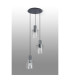 Hudson 49.5cm Round Pendant 3 Light Adjustable E27 Dark Grey/Clear Narrow Line Glass-8