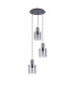 Hudson 49.5cm Round Pendant 3 Light Adjustable E27 Dark Grey/Smoke Narrow Line Glass-4