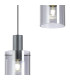 Hudson 49.5cm Round Pendant 3 Light Adjustable E27 Dark Grey/Smoke Narrow Line Glass-7