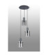 Hudson 49.5cm Round Pendant 3 Light Adjustable E27 Dark Grey/Smoke Narrow Line Glass-8