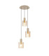 Hudson 49.5cm Round Pendant 3 Light Adjustable E27 Light Gold/Amber Narrow Line Glass-1