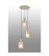 Hudson 49.5cm Round Pendant 3 Light Adjustable E27 Light Gold/Amber Narrow Line Glass-3