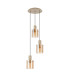 Hudson 49.5cm Round Pendant 3 Light Adjustable E27 Light Gold/Amber Narrow Line Glass-4