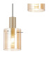 Hudson 49.5cm Round Pendant 3 Light Adjustable E27 Light Gold/Amber Narrow Line Glass-7