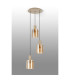 Hudson 49.5cm Round Pendant 3 Light Adjustable E27 Light Gold/Amber Narrow Line Glass-8