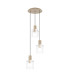 Hudson 49.5cm Round Pendant 3 Light Adjustable E27 Light Gold/Clear Narrow Line Glass-1
