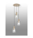 Hudson 49.5cm Round Pendant 3 Light Adjustable E27 Light Gold/Clear Narrow Line Glass-3