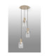 Hudson 49.5cm Round Pendant 3 Light Adjustable E27 Light Gold/Clear Narrow Line Glass-8