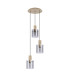 Hudson 49.5cm Round Pendant 3 Light Adjustable E27 Light Gold/Smoke Narrow Line Glass-4