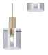 Hudson 49.5cm Round Pendant 3 Light Adjustable E27 Light Gold/Smoke Narrow Line Glass-7