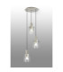 Hudson 49.5cm Round Pendant 3 Light Adjustable E27 Beige Stone/Clear Wide Line Glass-3