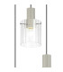 Hudson 49.5cm Round Pendant 3 Light Adjustable E27 Beige Stone/Clear Wide Line Glass-6