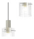 Hudson 49.5cm Round Pendant 3 Light Adjustable E27 Beige Stone/Clear Wide Line Glass-7