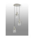 Hudson 49.5cm Round Pendant 3 Light Adjustable E27 Beige Stone/Clear Wide Line Glass-8
