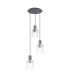 Hudson 49.5cm Round Pendant 3 Light Adjustable E27 Dark Grey/Clear Wide Line Glass-1