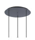 Hudson 49.5cm Round Pendant 3 Light Adjustable E27 Dark Grey/Clear Wide Line Glass-5
