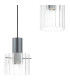 Hudson 49.5cm Round Pendant 3 Light Adjustable E27 Dark Grey/Clear Wide Line Glass-7