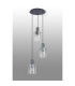 Hudson 49.5cm Round Pendant 3 Light Adjustable E27 Dark Grey/Clear Wide Line Glass-8