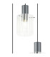 Hudson 49.5cm Round Pendant 3 Light Adjustable E27 Dark Grey/Frosted/Clear Wide Line Glass-6