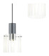 Hudson 49.5cm Round Pendant 3 Light Adjustable E27 Dark Grey/Frosted/Clear Wide Line Glass-7