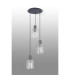 Hudson 49.5cm Round Pendant 3 Light Adjustable E27 Dark Grey/Frosted/Clear Wide Line Glass-8