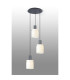 Hudson 49.5cm Round Pendant 3 Light Adjustable E27 Dark Grey/Gloss White Wide Line Glass-3