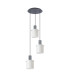 Hudson 49.5cm Round Pendant 3 Light Adjustable E27 Dark Grey/Gloss White Wide Line Glass-4