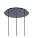 Hudson 49.5cm Round Pendant 3 Light Adjustable E27 Dark Grey/Gloss White Wide Line Glass-5