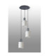 Hudson 49.5cm Round Pendant 3 Light Adjustable E27 Dark Grey/Gloss White Wide Line Glass-8